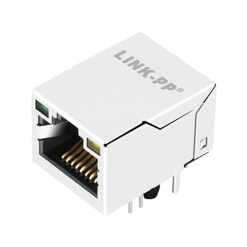 LPJ16204BENL 10/100 Base-T 1 Port 10P8C RJ45 Magjack Female Connector Tab UP Green/Yellow Led