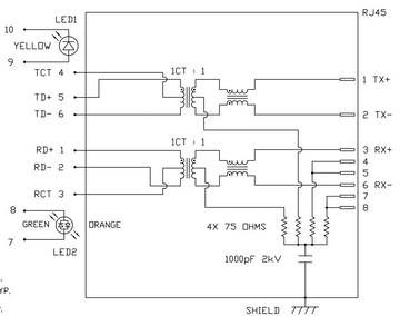 0875-1X1T-P2 10/100 Base-T Tab Up Однопортовый разъем RJ45 со встроенным разъемом и оранжевым/зеленым/желтым светодиодом (изображение 4)