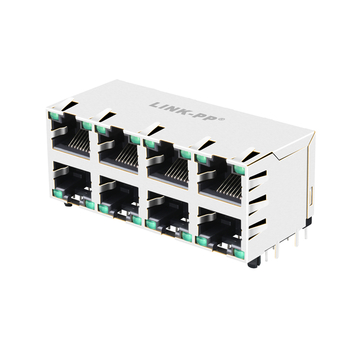 LPJG47037AFNL 100/1000 Base-T 2x4 Port Magnetic RJ45 Jacks With Green/Green Led