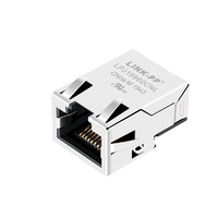 Amphenol RJPS-001TC1 Compatible LPJ19960CNL 10/100Mbps POE Low Profile RJ45 SMT Jack Tab Up Without Led