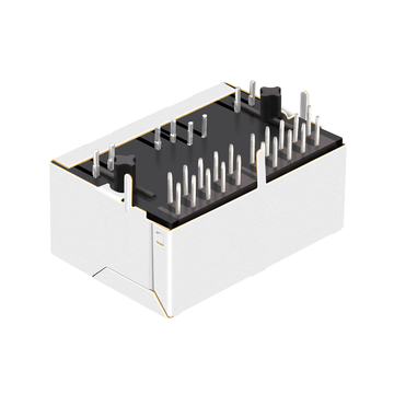 LPJG26901BENL 100/1000 Base-T 1x2 Θηλυκός σύνδεσμος RJ45 με γλωττίδα προς τα κάτω Πράσινη/Κίτρινη εικόνα LED 5
