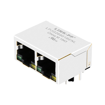 LPJG26901BENL 100 1000 base-t 1x2 port gigabit rj45 magjack tab down green yellow led