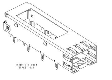 TE 2227316-1 SFP Cage 1 Port 4GB/S Press-Fit Through Hole Without Light Pipe image 2