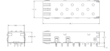 TE 2227302-1 Single Port 4GB/S Position SFP Cage Connector Press-Fit Through Hole No Light Pipe image 3