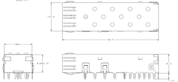 TE 2227317-1 SFP Cage 1 Port 4GB/S Through Hole Press-Fit Mount Without Light Pipe image 2