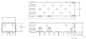 TE 2227303-3 Position SFP Cage Connector Solder Through Hole 4 Gb/s image 2