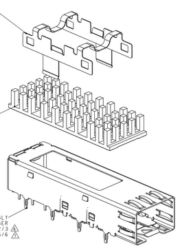 TE 1367645-6 SFP Cage with Heat Sink Connector Press-Fit Through Hole Right Angle image 2