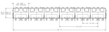 TE 2110957-2 SFP 1X6 CAGE Assembly 8 Gb/s Through Hole Press-Fit image 3
