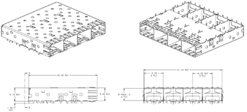 TE 1658723-2 SFP 1X4 Cage Assembly 4 Gb/s  Connector Solder Through Hole Press-Fit Mount image 2