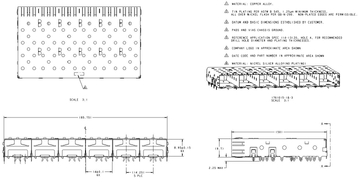 TE 1761015-3 SFP Cage 1X6 Port 4 Gb/s Through Hole Press-Fit Right Angle image 2