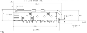 TE 1658939-3 SFP 1X6 Cage 16 Gb/s With Lightpipe EMI Springs image 3