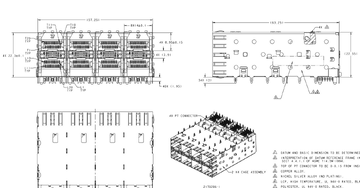 2170286-1 Assemblage de cage SFP 2x4 à insertion par pression avec connecteur intégré image 2