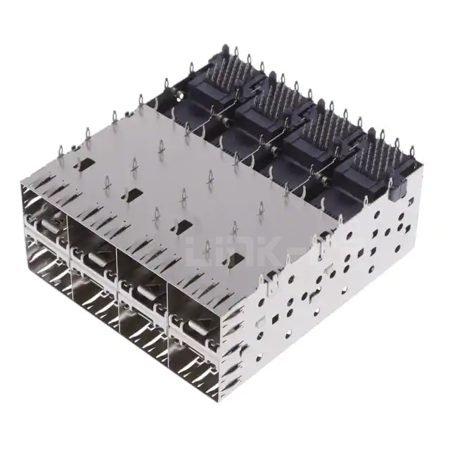 1658390-2 2x4 Port 160 P SFP Cage Assembly PRESS FIT EMI Springs Through Hole