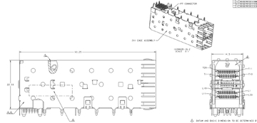 TE 1658628-2 SFP Cage Assembly with Integrated Connector 4 Gb/s EMI Springs image 2