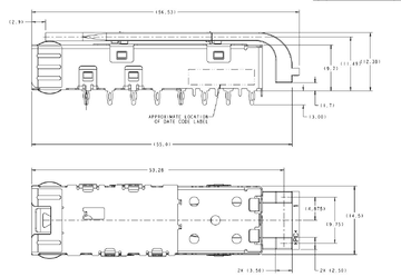 2170193-1 SFP+ Käfigstecker, Presspassung, Durchgangsloch, rechtwinklig, Abbildung 2