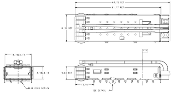 TE 2170773-6 QSFP28 Cage 28 Gb/s à insertion par pression avec guide de lumière image 2