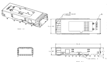 2170519-1 QSFP Cage ASSEBLY Press-Fit Through Hole No Light Pipe image 2