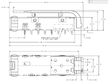 2110929-1 SFP+ Cage 16 Gb/s Περιλαμβάνεται εικόνα Lightpipe 2