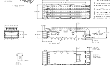 TE 2170705-4 ZQSFP+ Cage With Heat Sink Press-Fit Through Hole Right Angle image 2