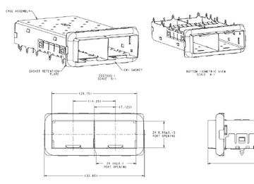 2057555-1 موصل TE SFP+ ذو قفص مزدوج (1 × 2) صورة 2