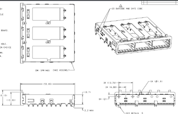 2007464-2 TE SFP+ Cage με ψύκτρα 16 Gb/s Εξωτερικά ελατήρια εικόνα 2