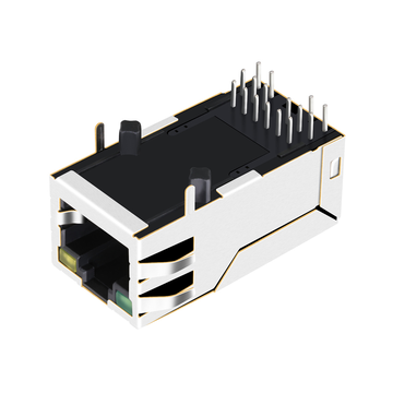 Υποδοχή LPJK9436AHNL 10G Base-T RJ45 με μαγνητικά στοιχεία Μονή θύρα Tab Up με πράσινο/κίτρινο LED εικόνα 3