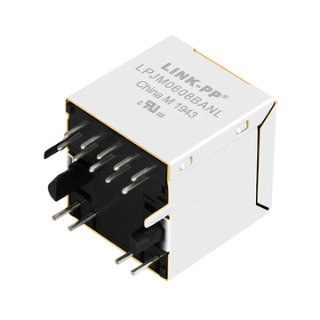 LPJM0608BANL 2.5G Base-T Single Port Magnetic Vertical RJ45 Jack Female Connector Yellow/Green Led image 2