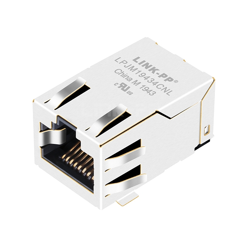 LPJM19434CNL 2.5G Base-T 1X1 Port Tab Up SMT RJ45 Magjack Female Connector Without Led