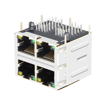 LPJM27010AHNL 2.5G Base-T 2x2 Θύρες RJ45 Μαγνητική υποδοχή Πράσινη/Κίτρινη εικόνα LED 2
