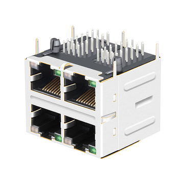 LPJM28549A92NL 10G Base-T 2x2 Θηλυκοί σύνδεσμοι RJ45 Πράσινοι/Πράσινοι και Κίτρινοι LED εικόνα 2