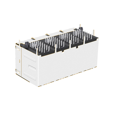 LPJM47513A8NL Conector RJ45 de 2x4 puertos 10G Base-T con imanes integrados y LEDs verdes/amarillos (imagen 4)