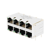 LPJM47513A8NL 10G Base-T 2x4 Port RJ45 Connector With Integrated Magnetics Green/Yellow Leds thumb image 1