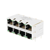 LPJM49029AWNL 2.5/5/10G Base-T 2x4 Port Magnetics RJ45 Jack Green/Green Led thumb image 1