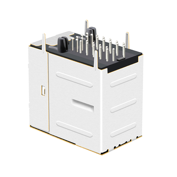 LPJM17012BHNL Connettore femmina RJ45 10G Base-T 2x1 con magneti integrati e LED verde/giallo (immagine 3)