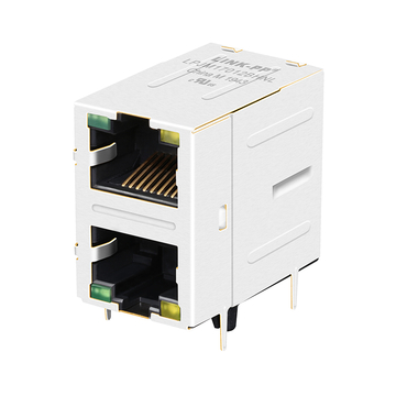 LPJM17012BHNL 10G Base-T 2X1 Port RJ45 Female Connector With Integrated Magnetics Green/Yellow LED