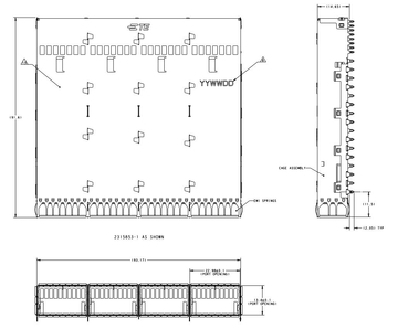 te 2315853-4 compatible link-pp lp14sc01000 osfp 1x4 cage press-fit with emi spring finger image 2