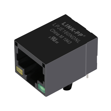 LPJE160NDNL 1X1 Port RJ45 Modular Jack without Integrated Magnetics Tab Down Yellow/Green Led
