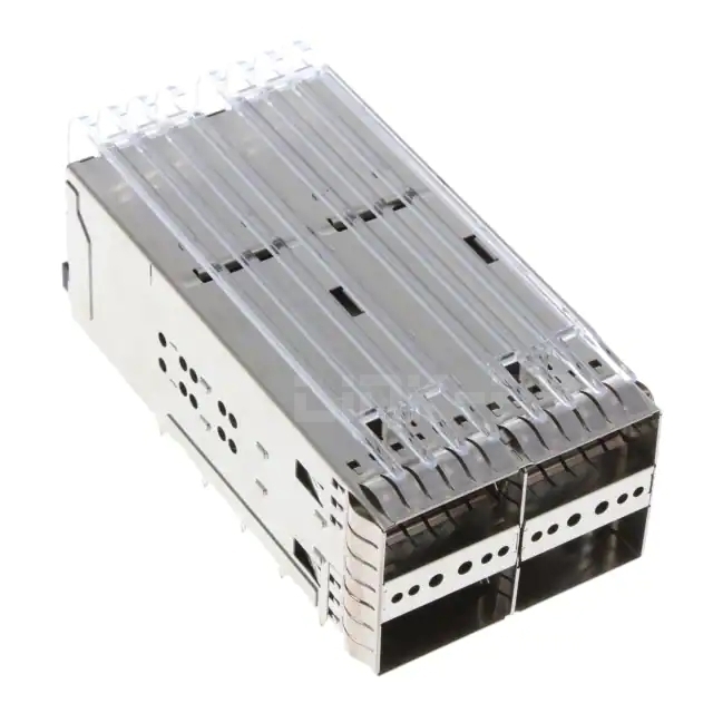 TE 1-2308171-1 ZQSFP+ Cage Assembly With Integrated Connector 2 x 2 Port Included Lightpipe