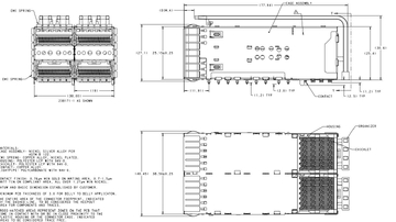 TE 2308171-5 Συναρμολόγηση κλωβού ZQSFP+ 2 x 2 θύρες με ενσωματωμένο σύνδεσμο, εικόνα φωταγωγού 2
