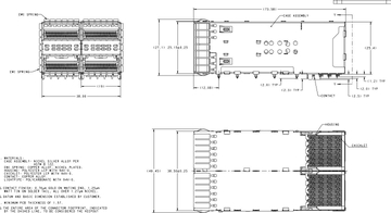 TE 2227667-1 ZQSFP+ Receptacle With Cage Ganged (2x2) Connector 28 Gb/s Press-Fit Through Hole image 2