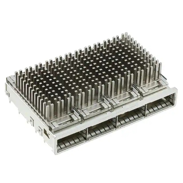 2227249-3 ZQSFP+ Cage Assembly 1x4 Port With Heat Sink 28 Gb/s Through Hole