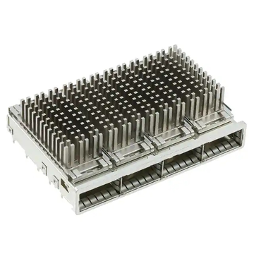 TE 2227249-3 ZQSFP+ Cage Assembly 1x4 Port With Heat Sink 28 Gb/s Through Hole