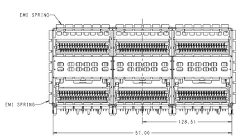 TE 2227671-1 ZQSFP+ Cage 2x3 Port With Integrated Connector 28 Gb/s image 2