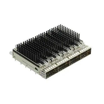 TE 2170747-3 ZQSFP+ Cage Assembly 1x4 Port With Heat Sink Included Lightpipe 28 Gb/s