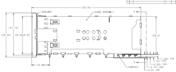 TE 2214565-1 ZQSFP+ Cage Assembly 2x3 Port With Integrated Connector 28 Gb/s image 2