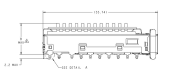 2170287-1 Συγκρότημα κλωβού QSFP+ Θύρα 1x4 με ψύκτρα 14 Gb/s εικόνα 3