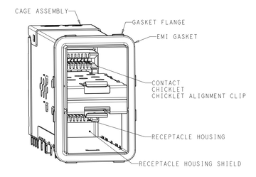 TE 1-2198318-7 zSFP+ Cage 2x1 poort met geïntegreerde connector 32 Gb/s Inclusief Lightpipe-afbeelding 2