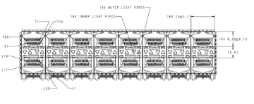 TE 1-2149490-5 SFP+ Cage Assembly 2x8 Port With Integrated Connector Included Lightpipe 16 Gb/s image 2