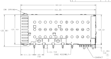 2007562-6 Gruppo gabbia SFP+ con connettore integrato 2x6 porte incluso Lightpipe 16 Gb/s immagine 3