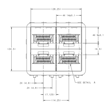 1-2198325-9 zSFP+ Cage Assembly 2x2 Port With Connector Included Lightpipe External Springs image 3